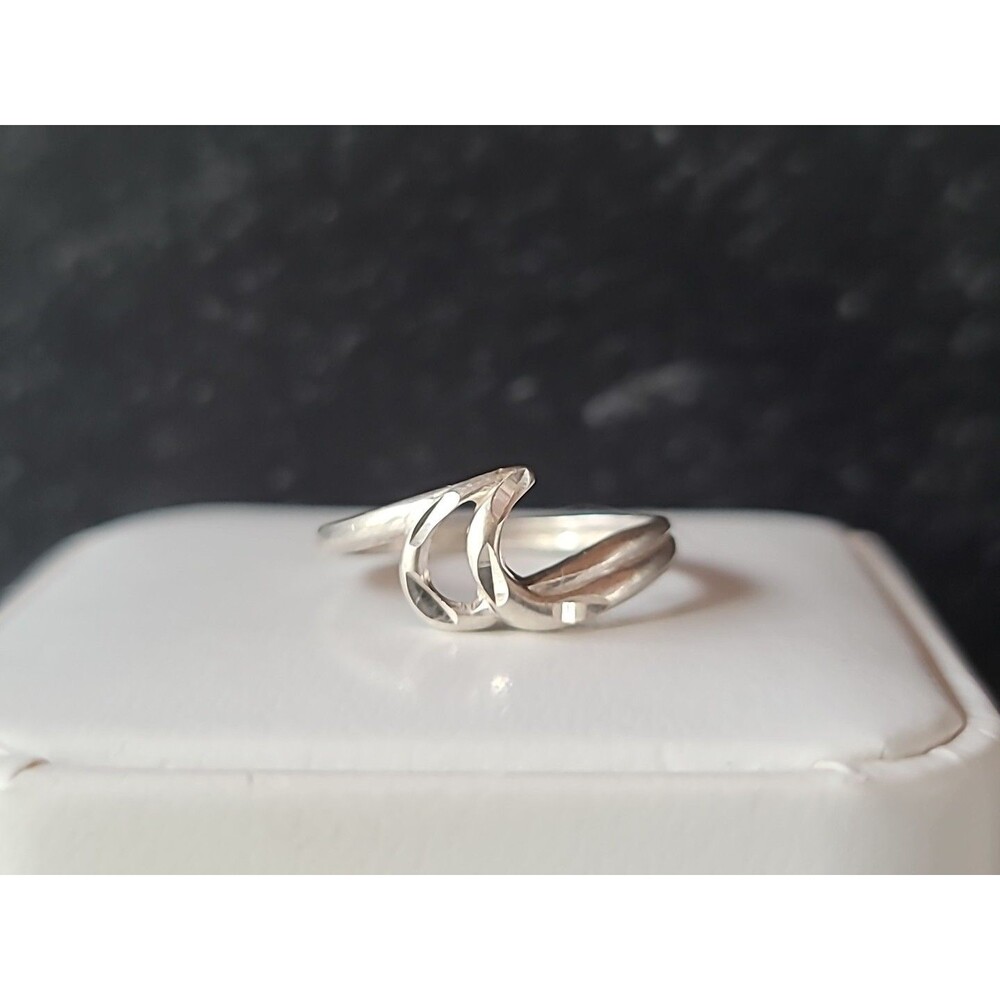 925 Sterling Silver Wave Ring, Size US 5 Vintage